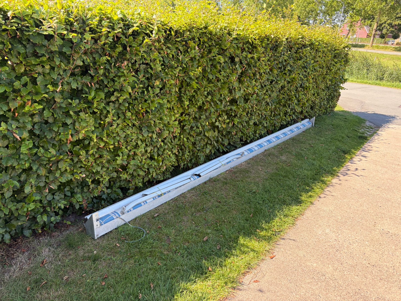 Elecktrische zonnescherm ongeveer 5 meter, Ophalen, Gebruikt