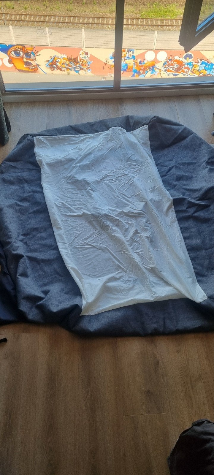 IKEA DUNVIK Boxspring Hoes - Grijs 140200, Huis en Inrichting, Slaapkamer | Bedden, Gebruikt, Tweepersoons, Ophalen of Verzenden