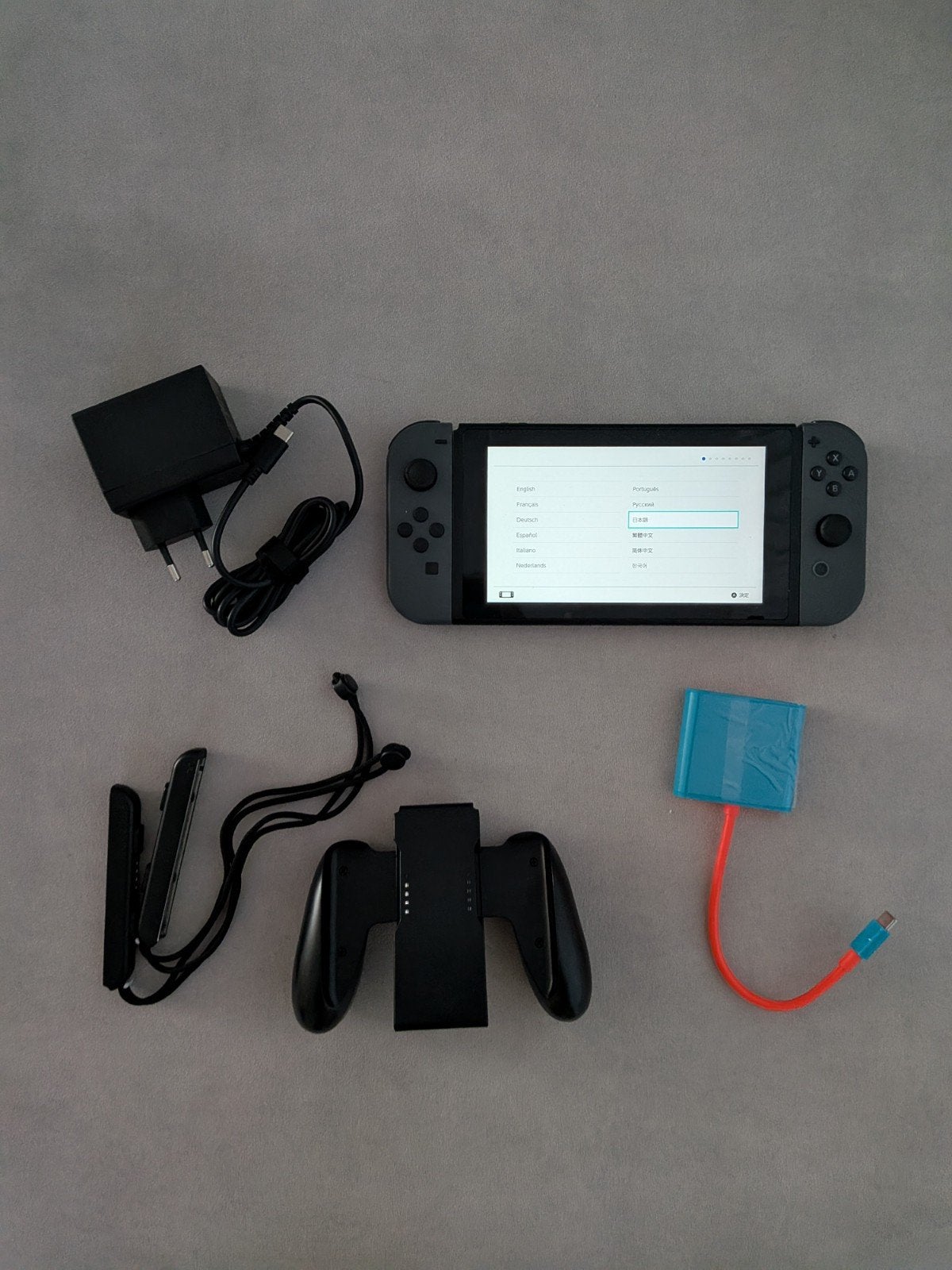 Nintendo Switch V2 grijs, met tv docking kabel, Ophalen of Verzenden, Zo goed als nieuw, Met 2 controllers, Switch 2019 Upgrade