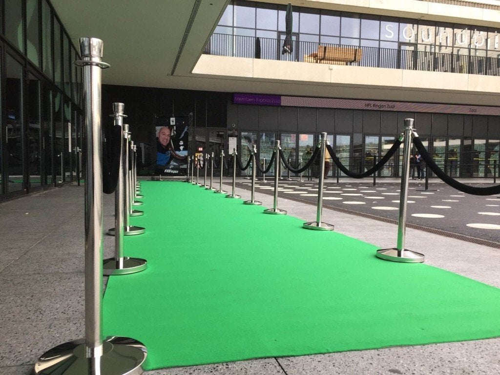 Groene Loper Expo Carpet 1m groen met folie, Versiering, ., Nieuw, Ophalen of Verzenden