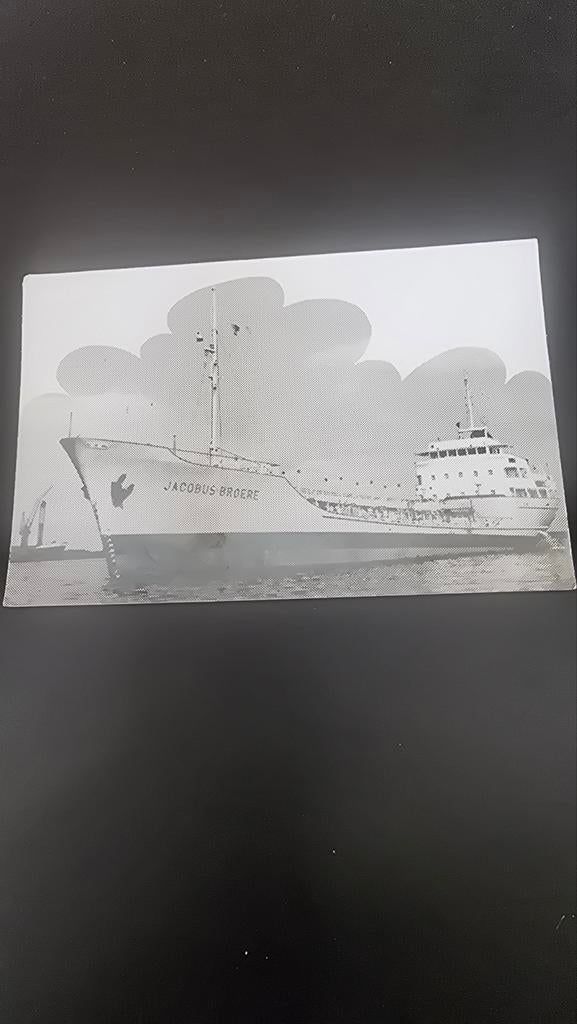 Zwart-wit foto van schip 'Jacobus Broere', Verzamelen, Ophalen of Verzenden