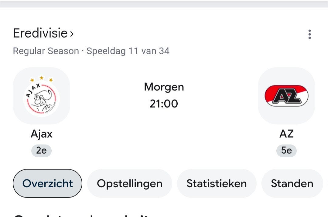 Fside kaartje Ajax-Az, Eén persoon, Oktober
