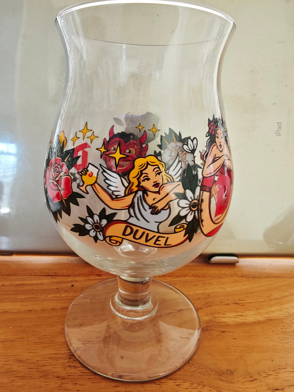 Nieuw Duvel bierglas M. Schiffmacher, Ophalen of Verzenden, Nieuw, Glas of Glazen, Duvel