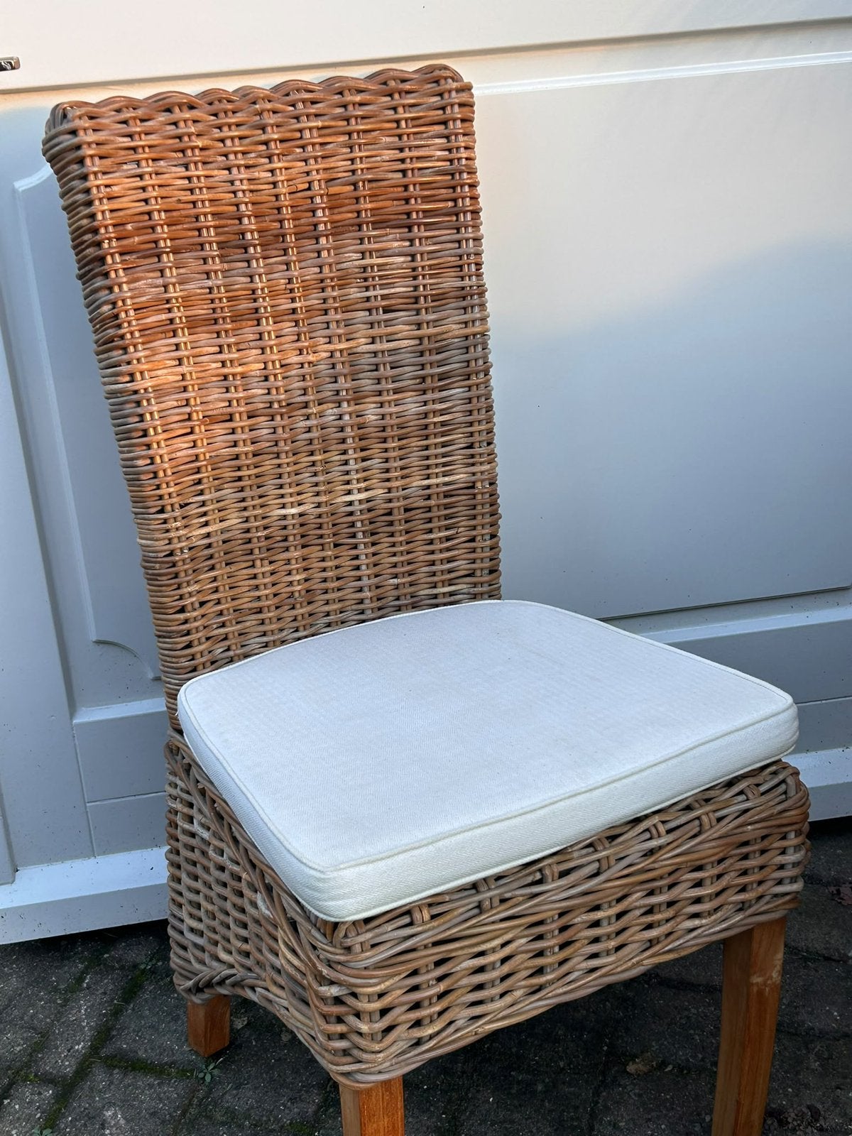 4 Bohemain eetkamerstoelen., Tuin en Terras, Ophalen, Gebruikt, Rotan
