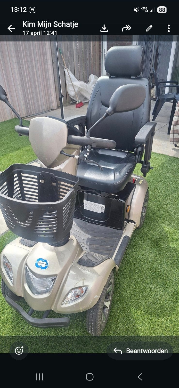 Super nette scootmobiel

Vermeiren Carpo 4 champagne edition, Gebruikt, Ophalen of Verzenden, 16 km/u of meer, 46 km of meer