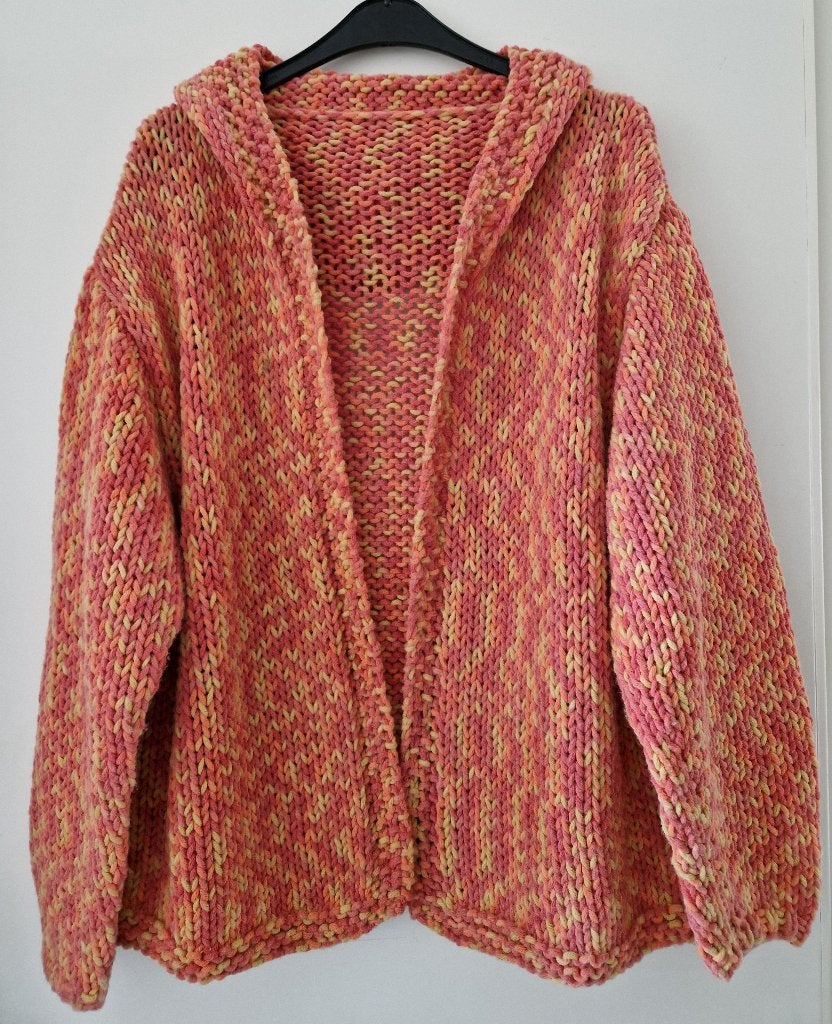 Gebreid dames vest met capuchon maat M / L . a, Ophalen of Verzenden, Nieuw, Maat 38/40 (M)