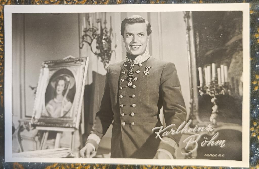 ROMY SCHNEIDER ANSICHTKAART 60 SISI VINTAGE karlheinz bohm, Verzenden, 1960 tot 1980, Ongelopen, Sterren en Beroemdheden