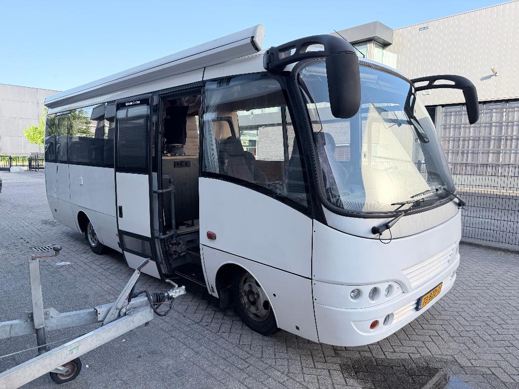 Uniek Toyota Coaster Optimo camper project bus / vrachtwagen, Caravans en Kamperen, Overige merken, Geïsoleerd glas, Achteruitrijcamera