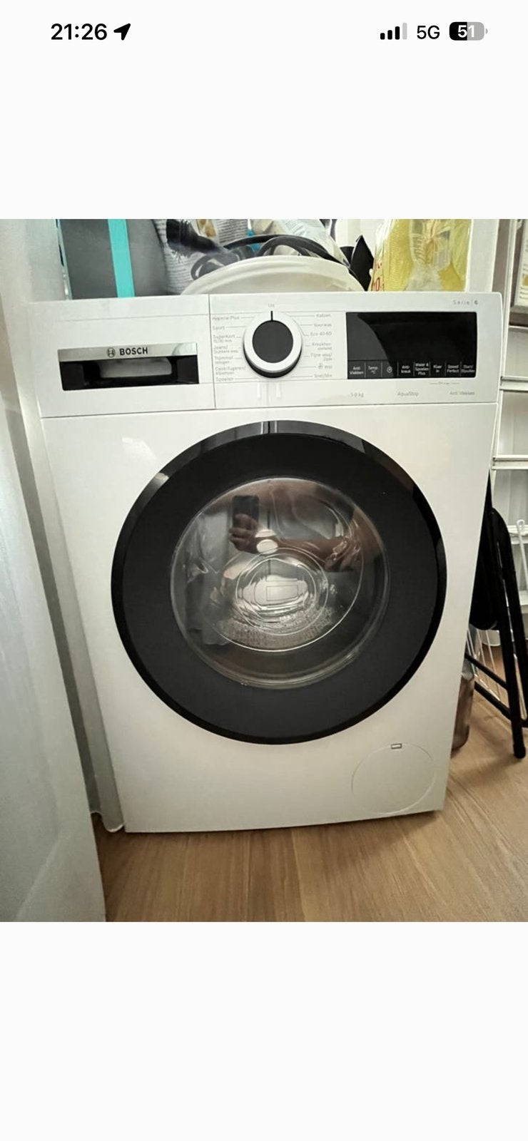 Bosch WGG14408NL, Witgoed en Apparatuur, Wasmachines, Ophalen, 1200 tot 1600 toeren, 8 tot 10 kg, Zo goed als nieuw