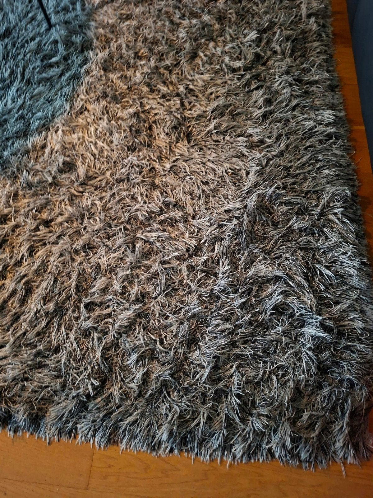 vloerkleed zwart wit hoogpolig wol, Ophalen, 150 tot 200 cm, 200 cm of meer, Zwart