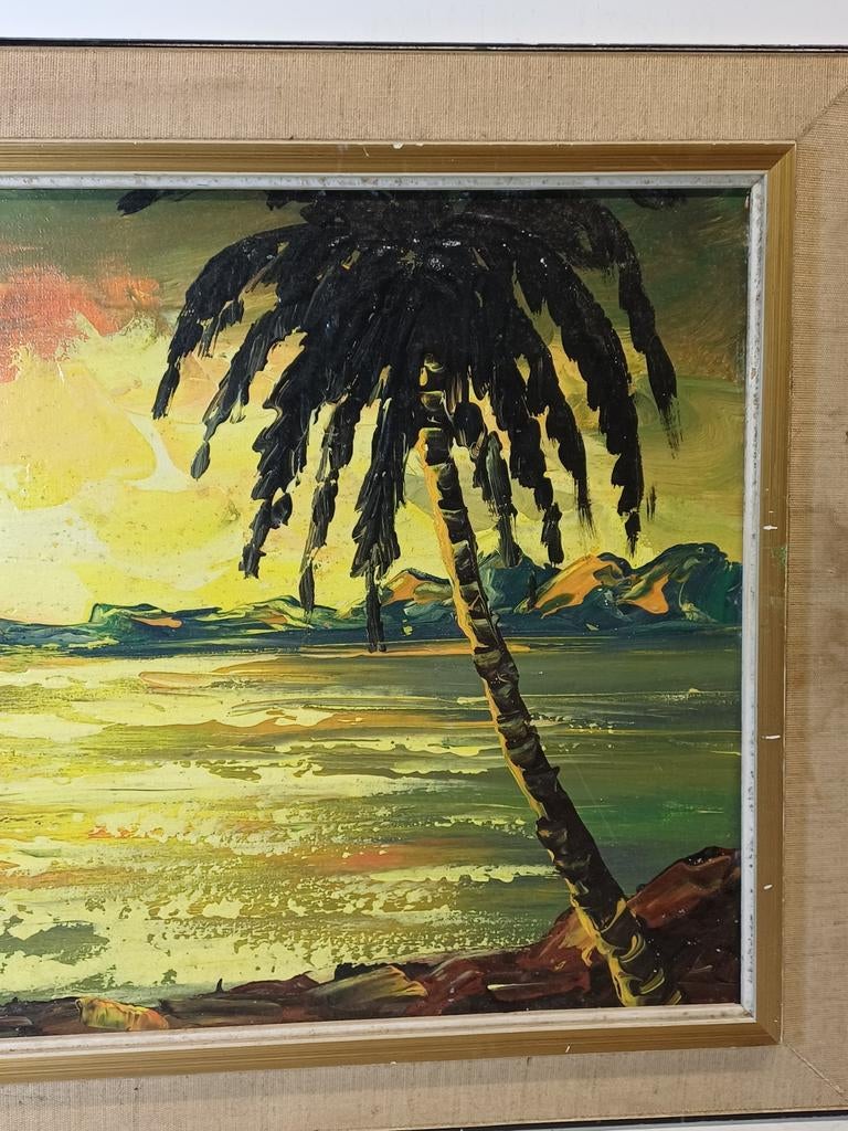 Olieverf Schilderij Zeilboot bij Zonsondergang Rafael 76, Ophalen of Verzenden
