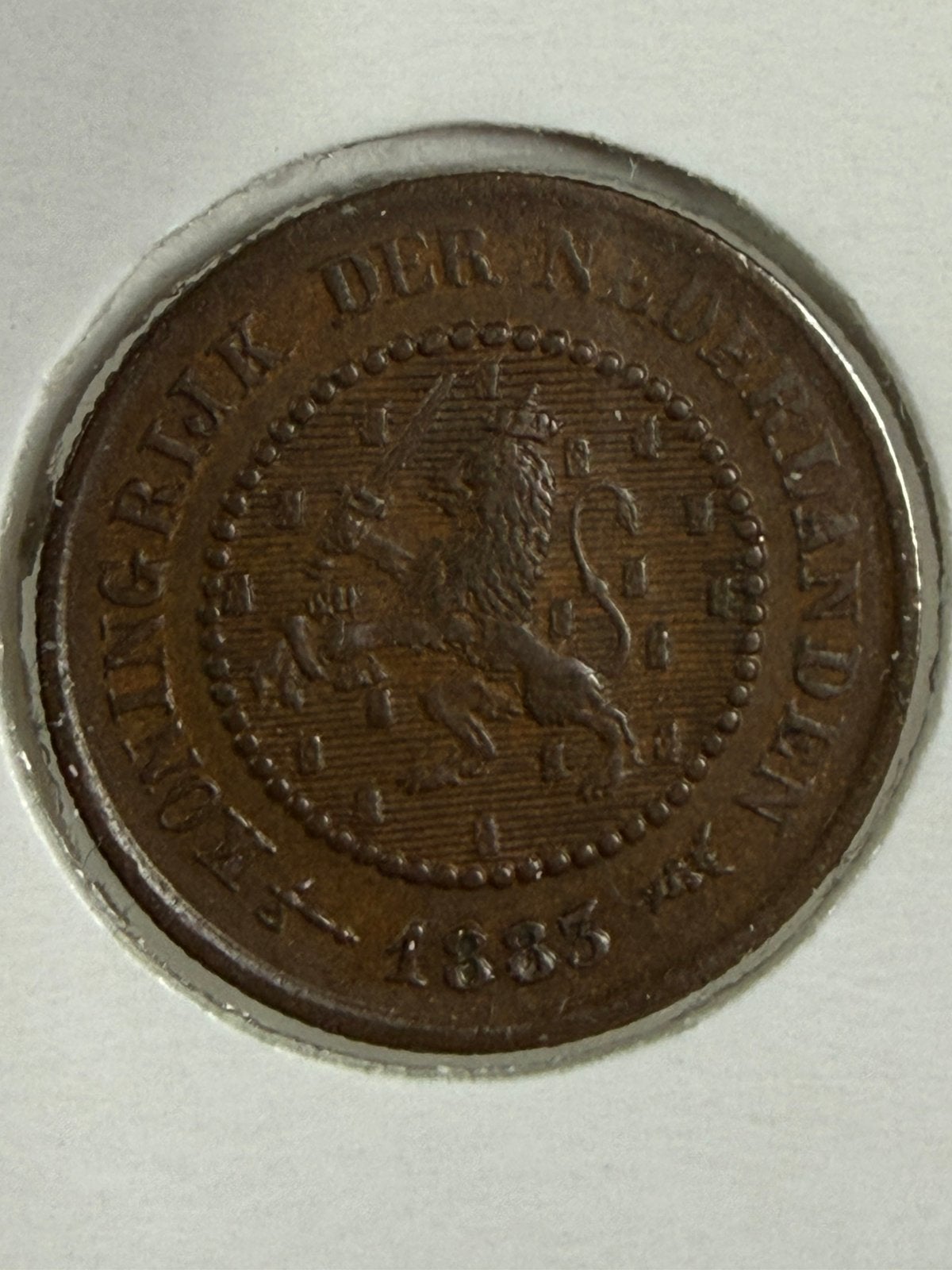 Halve cent 1883 Willem III, Ophalen of Verzenden, Koning Willem III, Overige waardes, Losse munt
