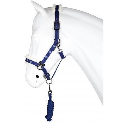 Indigo Horka Nordic bont halsterset maat pony en cob, Recreatie, Nieuw, Blauw, Halster