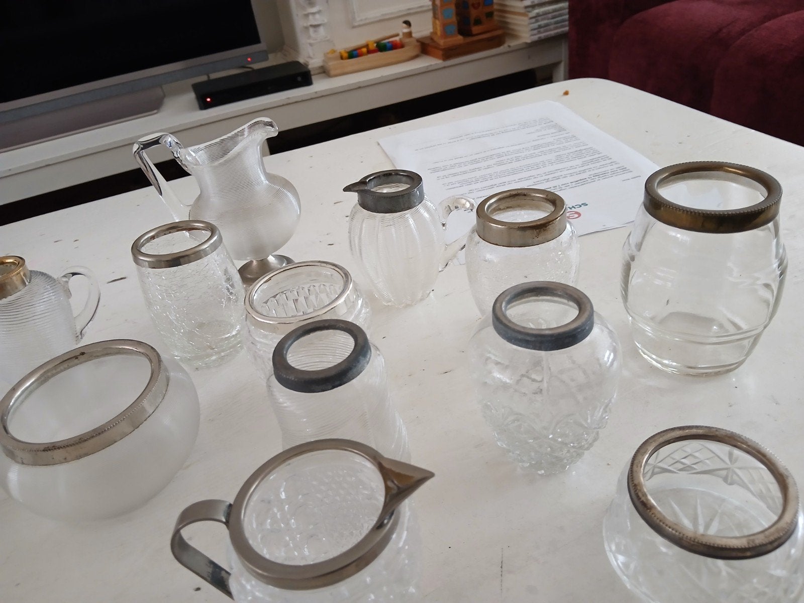 heel veel  glazen vaasjes, Antiek en Kunst, Antiek | Glas en Kristal, Ophalen of Verzenden