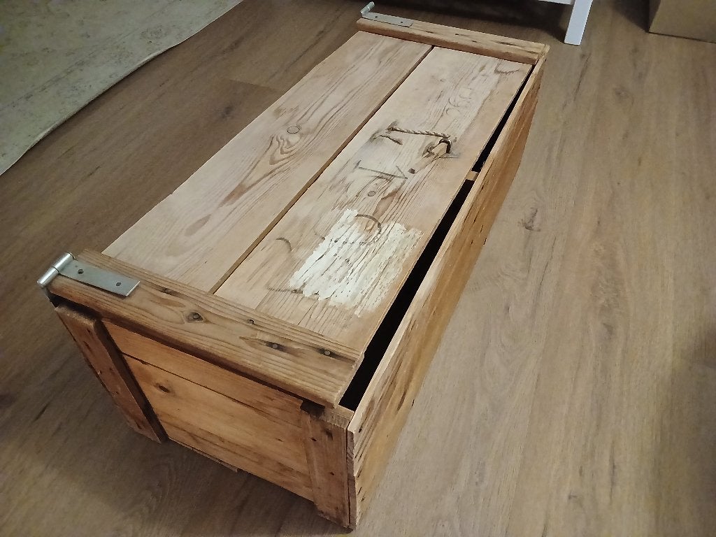 Houten opbergkist, Huis en Inrichting, Woonaccessoires | Kisten, Ophalen, Minder dan 50 cm, Gebruikt, 50 tot 100 cm