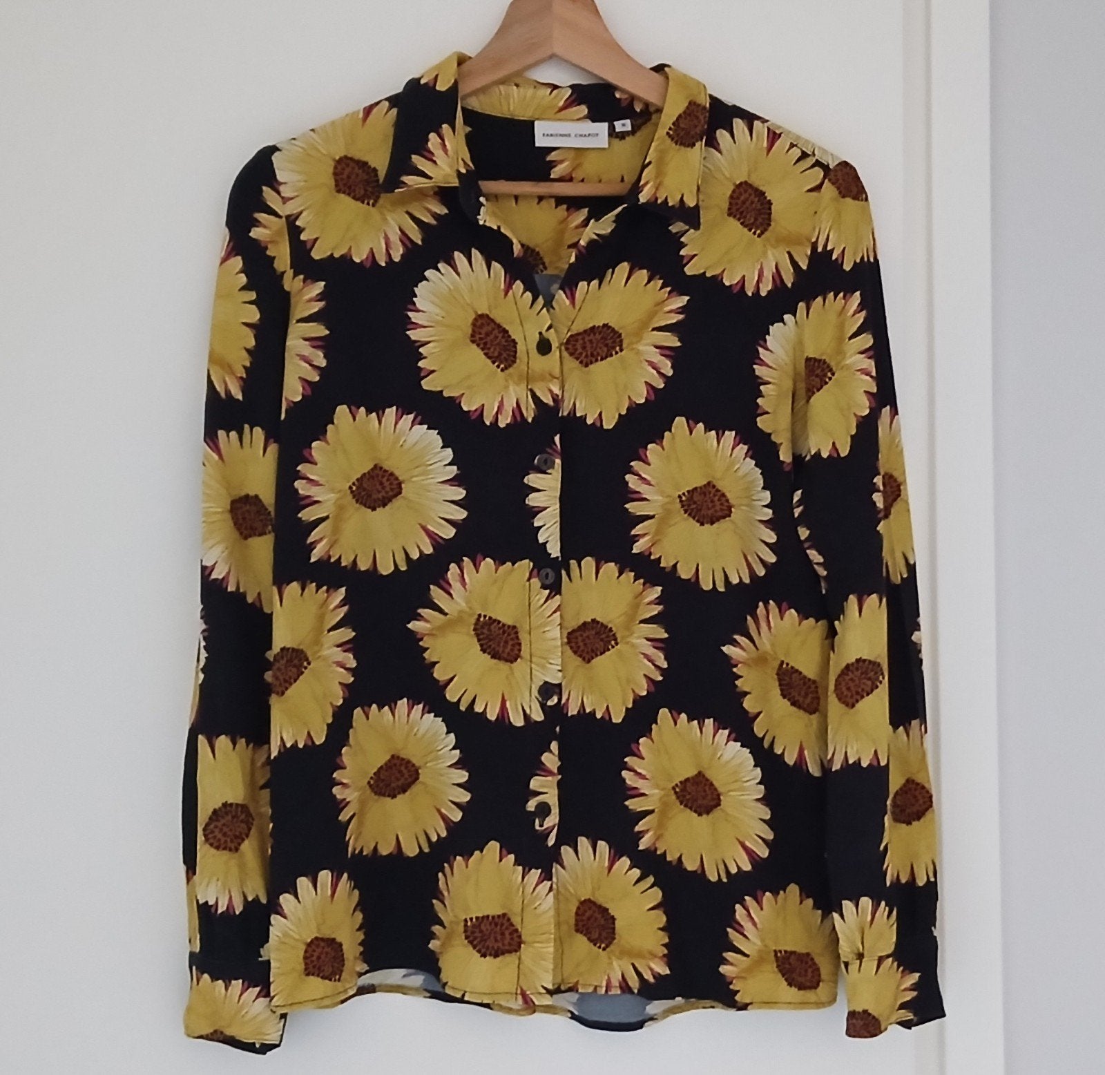 Fabienne Chapot Bloesje Zonnebloemen Maat 36 ZGAN, Kleding | Dames, Blouses en Tunieken, Zwart, Ophalen of Verzenden, Zo goed als nieuw