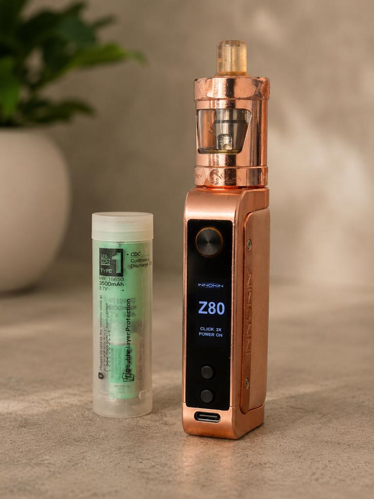 Innokin Coolfire Z80 + Zenith Tank + Extra batterij, Audio, Tv en Foto, Accu's en Batterijen, Ophalen of Verzenden, Zo goed als nieuw