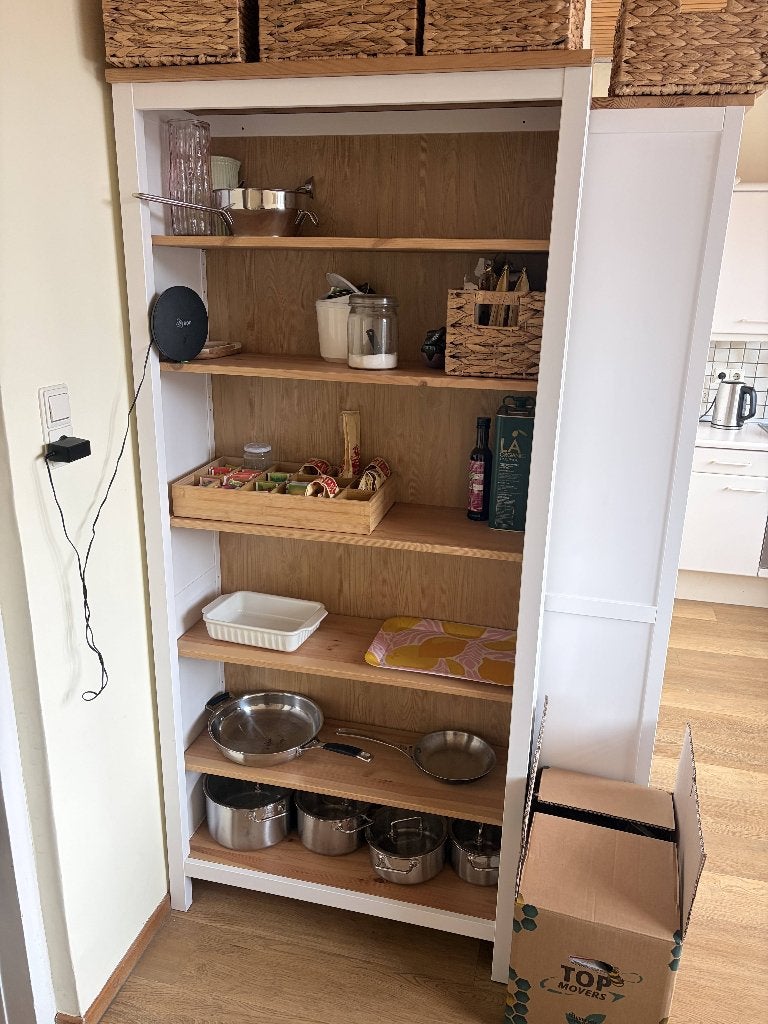 IKEA HEMNES boekenkast wit met lichtbruin blad, Ophalen, Zo goed als nieuw, 25 tot 50 cm, 50 tot 100 cm