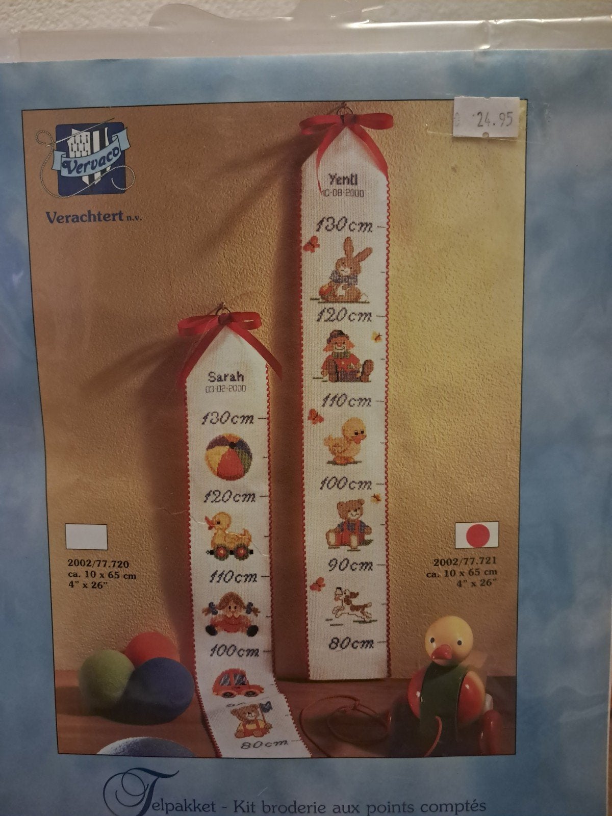 Verachtert Borduurpakket - Groeimeter met Dieren (Nieuw), Hobby en Vrije tijd, Ophalen of Verzenden, Nieuw, Handborduren, Borduurpakket