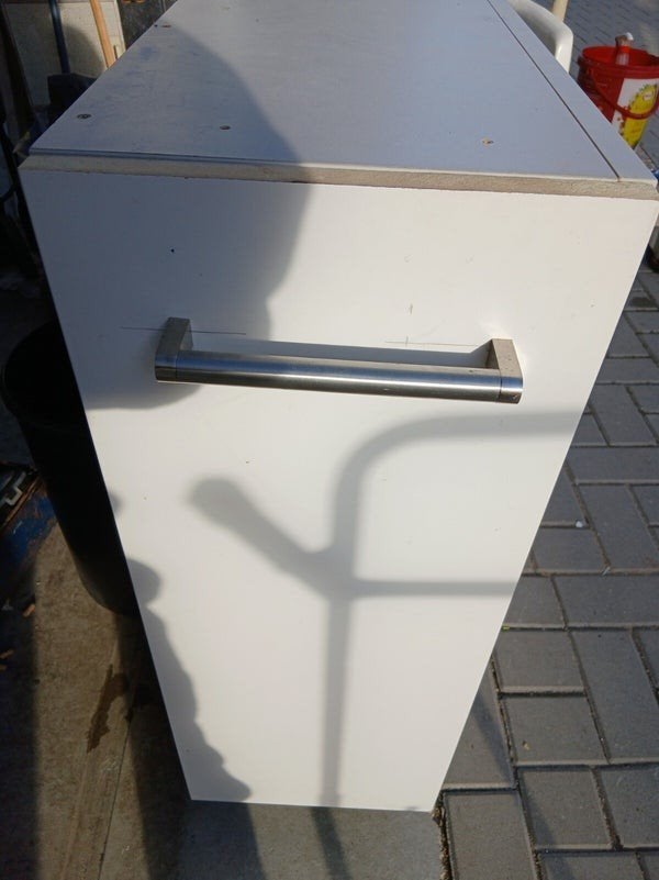 Apothekerskast onderbouw beige met 3 RVS manden, Ophalen, 25 tot 50 cm, 50 tot 100 cm, Minder dan 100 cm