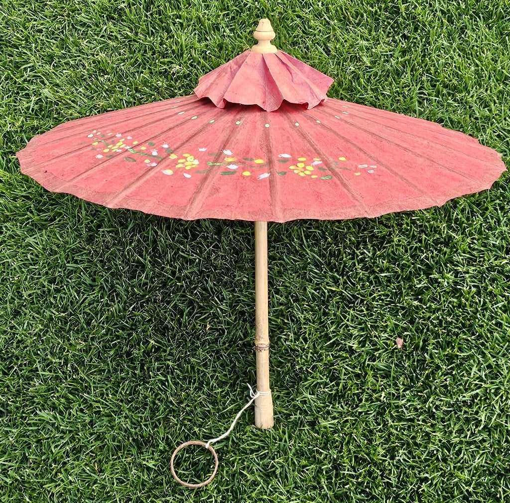 Thaise papieren parasol – 58 cm – topstaat en goed werkend, Ophalen of Verzenden, Zo goed als nieuw, Paars