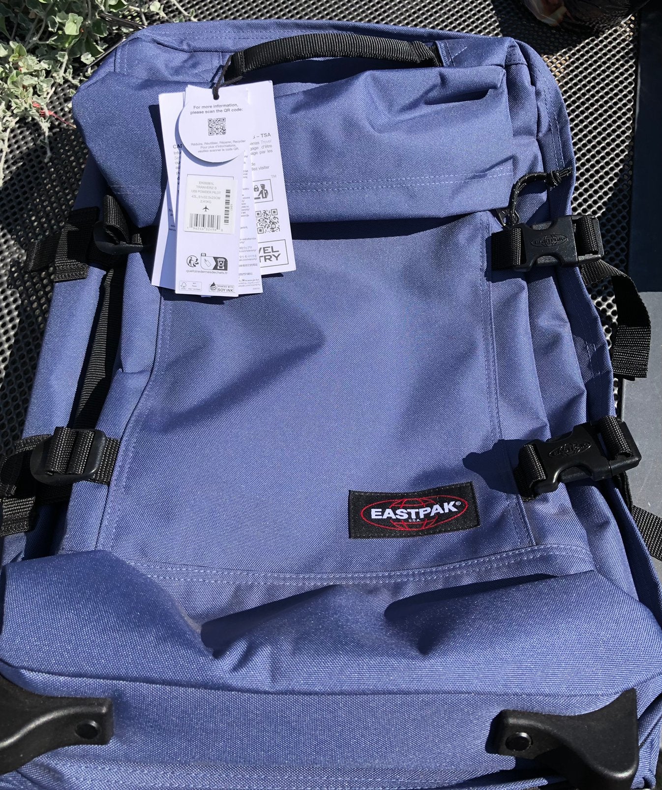 NIEUW sterke Eastpak Tranverz S reistas, kleur Powder Pilot., 40 tot 60 cm, Blauw, Ophalen of Verzenden, Wieltjes