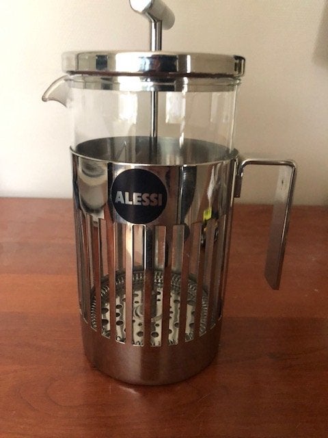 ALESSI. Cafetiere (French press) 8 kops, Aldo Rossi, Zilver, Ophalen of Verzenden, Zo goed als nieuw, Alessi