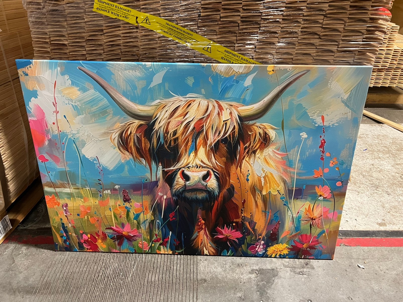 Canvas schotse hooglander xl, Huis en Inrichting, Woonaccessoires | Schilderijen, Tekeningen en Foto's, Ophalen, Schilderij