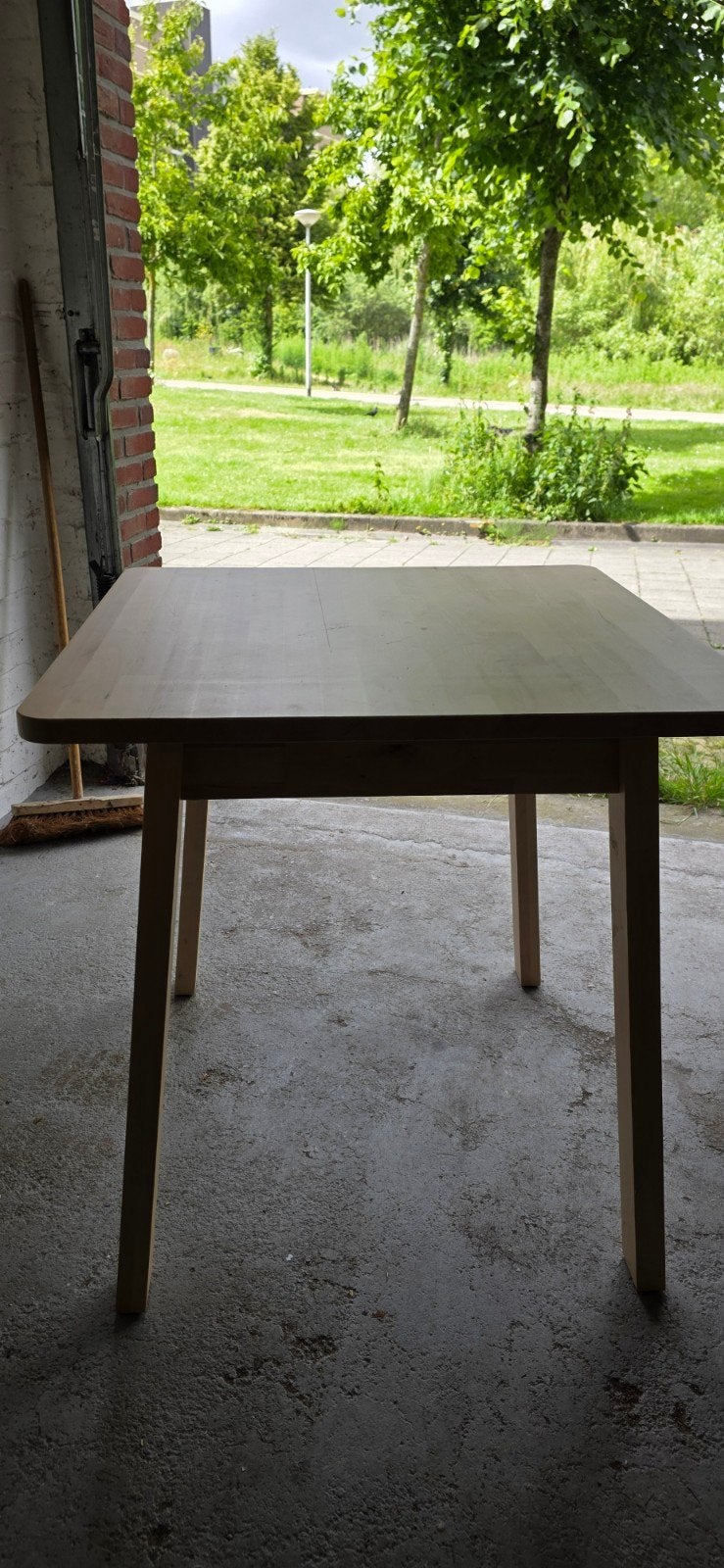 Eettafel / werktafel - vierkant, Ophalen, Gebruikt, 50 tot 100 cm, Vierkant