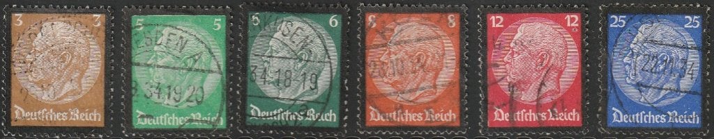 Rijk 1934 548/553 Dood Hindenburg, Gest, Postzegels en Munten, Postzegels | Europa | Duitsland, Ophalen of Verzenden, Overige periodes