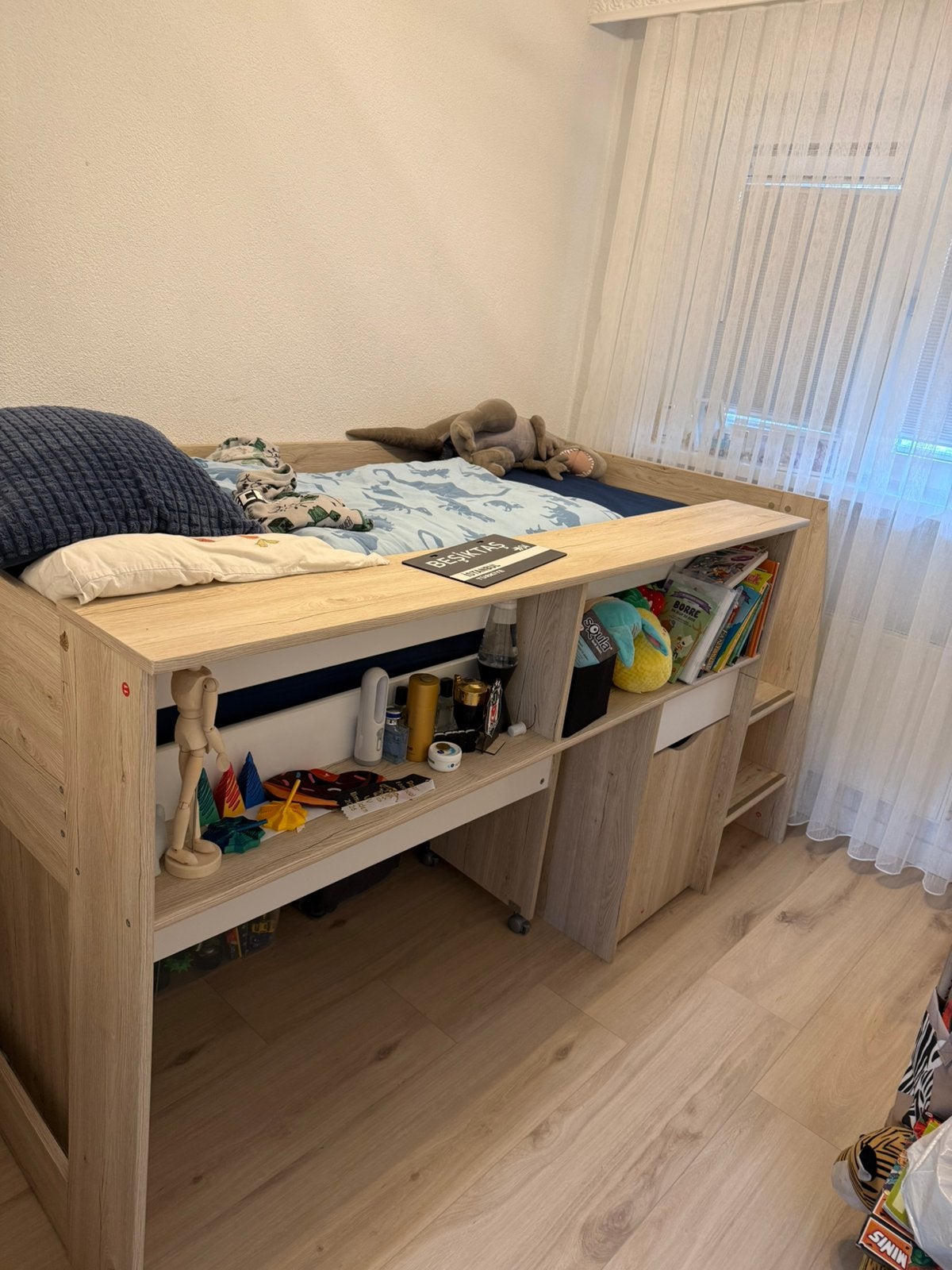 Kinderbed, 85 tot 100 cm, Lattenbodem, Zo goed als nieuw, 140 tot 160 cm