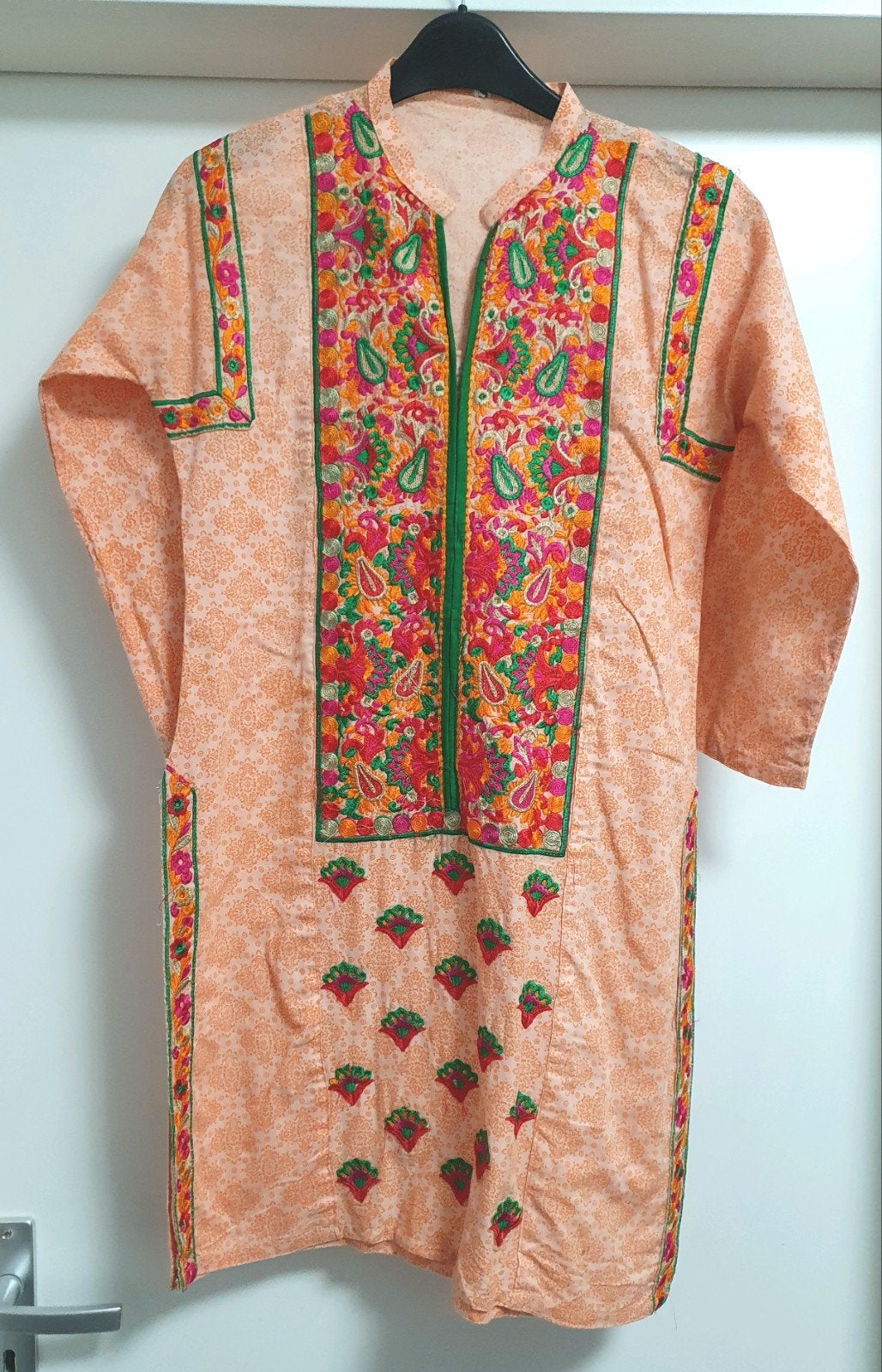 Geborduurde tuniek / kurta maat S, Maat 38/40 (M), Oranje, Ophalen of Verzenden, Onbekend