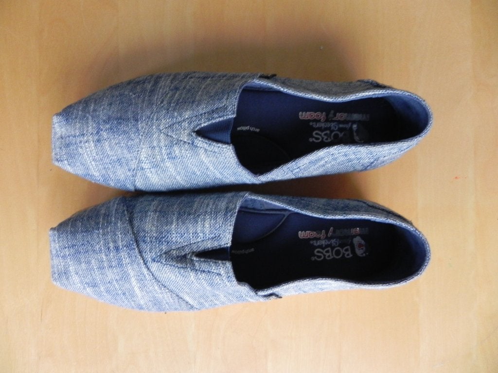 TE KOOP; BOB'S BLAUWE LINNEN DAMES SCHOENEN MAAT 42, Ophalen, Skechers, Blauw, Sneakers of Gympen