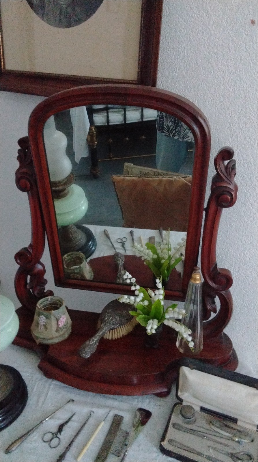 antieke kapspiegel, Ophalen, Rechthoekig