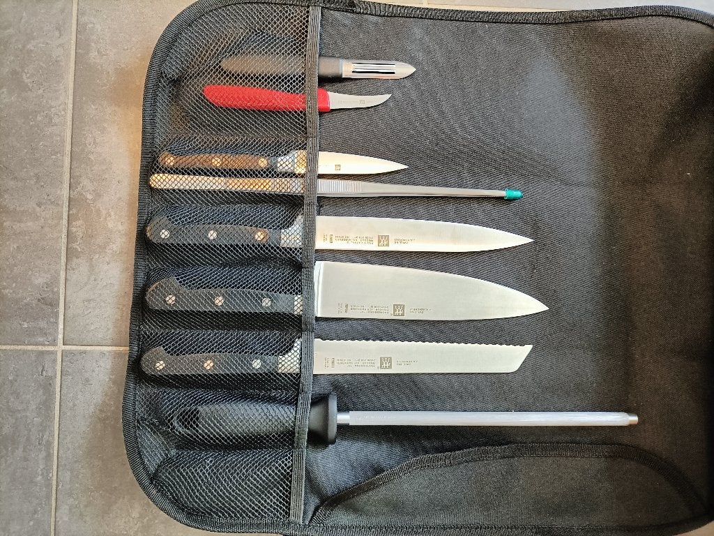 Proffesioneel koksmessenset, Ophalen of Verzenden, Gebruikt, Rvs of Chroom, Los bestek