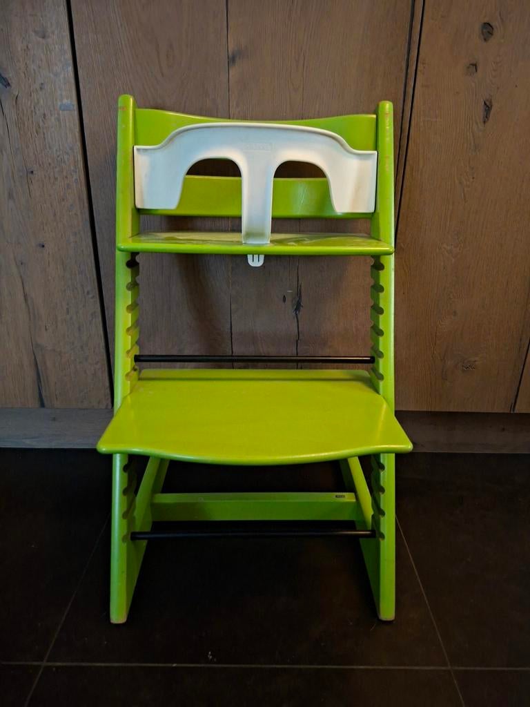 Stokke Tripp Trapp Stoel - Groen met Baby Set, Ophalen, Gebruikt, Meegroeistoel, Gordel(s)