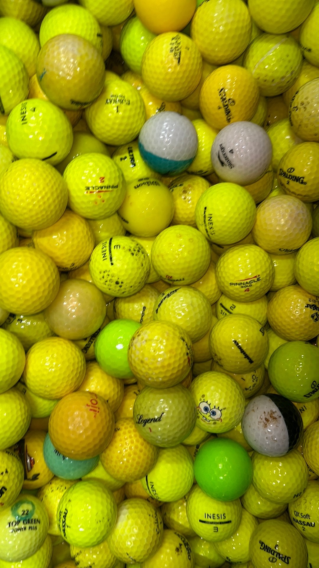 Gele golfballen mix 100 stuks, Ophalen of Verzenden, Zo goed als nieuw, Bal(len)