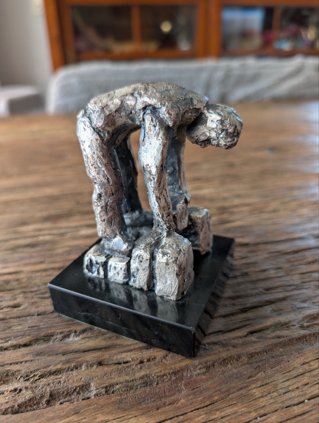 Jaap Hartman - Dijkwerker - Bronzen beeldje op sokkel, Antiek en Kunst, Kunst | Beelden en Houtsnijwerken, Zilver, Minder dan 20 cm