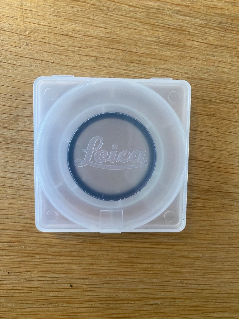 Leica UV-filter – E39/E49 – origineel Leica, Overige merken, Minder dan 50 mm, Ophalen of Verzenden, Inclusief filterhouder