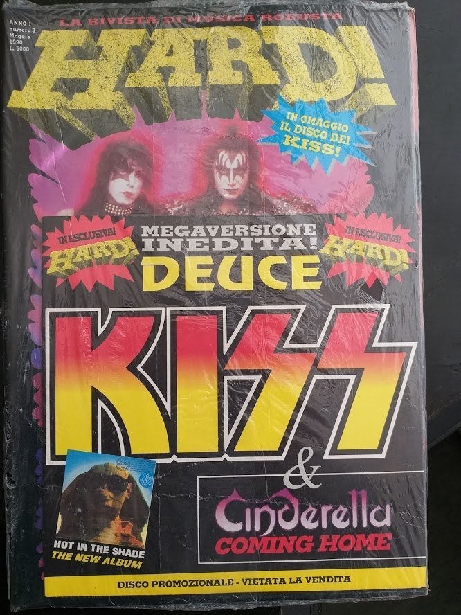 Kiss Italian Hard! Magazine + Deuce Vinyl Single Sealed 1990, Ophalen of Verzenden, Nieuw, Artiest