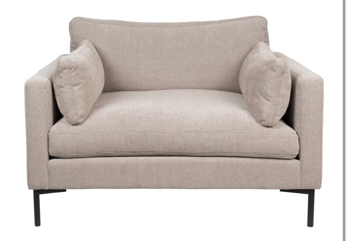 Zuiver Summer Loveseat Fauteuil Latte, Huis en Inrichting, Fauteuils, Ophalen, 100 tot 125 cm, Zo goed als nieuw, 100 tot 125 cm