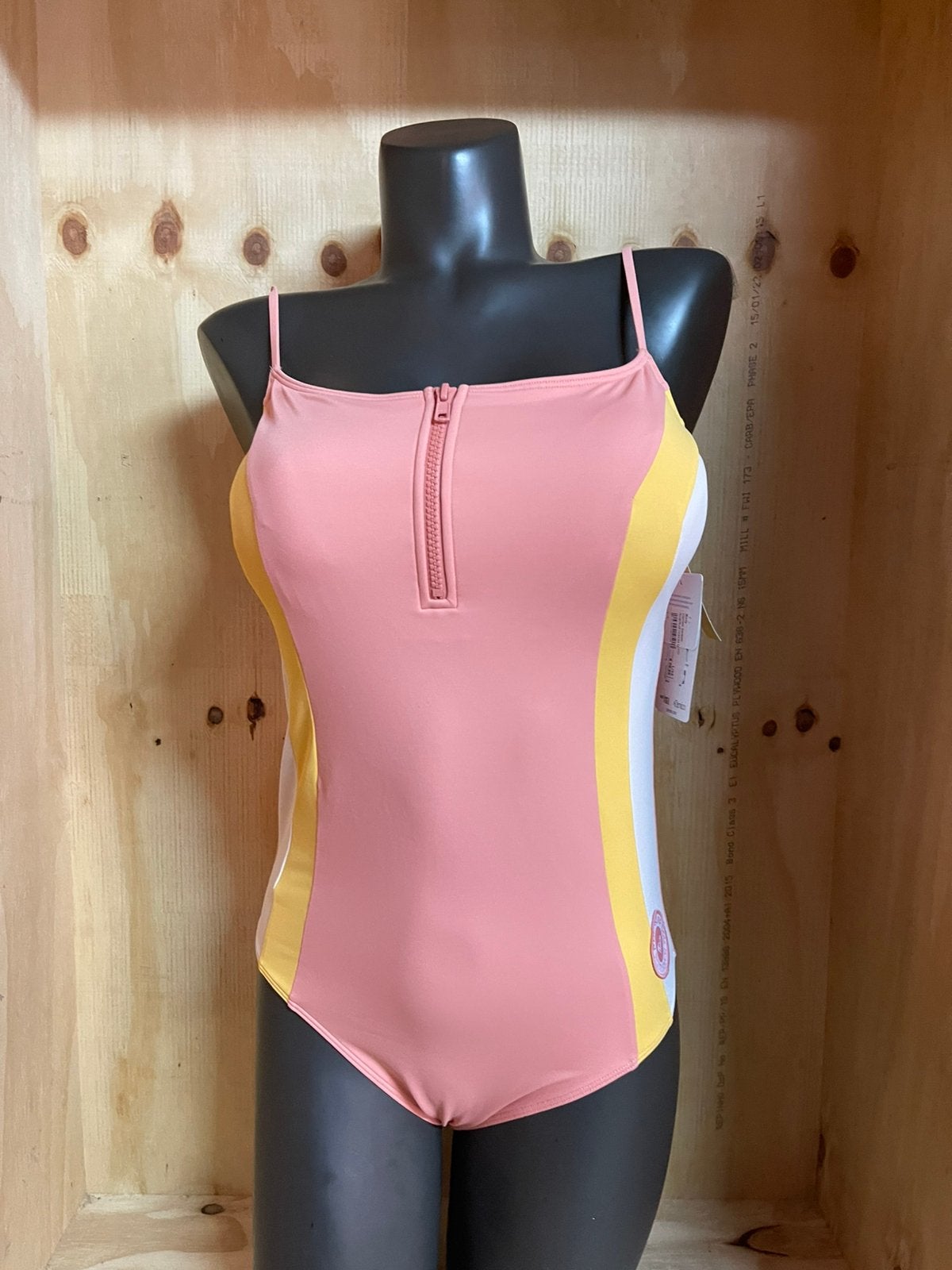 Roxy badpak maat L met rits, Kleding | Dames, Verzenden, Nieuw, Roze, Badpak