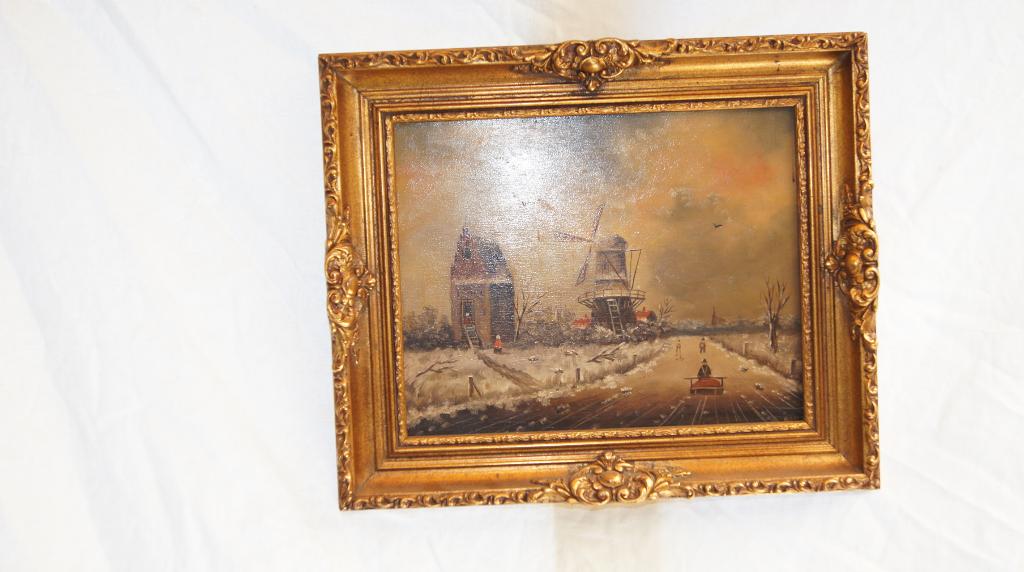 Winter Landschap, Antiek en Kunst, Kunst | Schilderijen | Klassiek, Ophalen of Verzenden