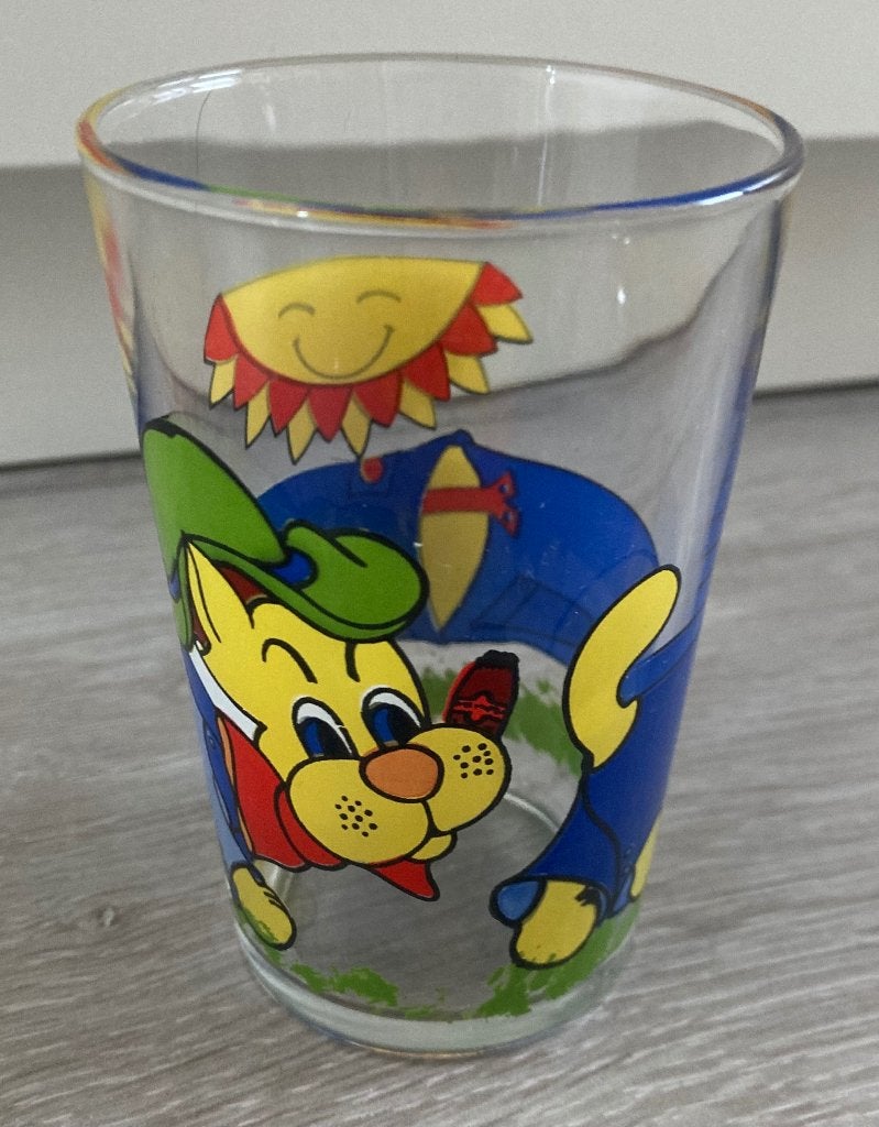Retro glas met hondje met sigaar, Ophalen of Verzenden, Huis en Inrichting