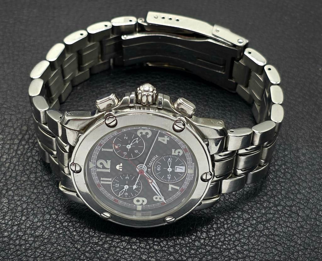 Maurice Lacroix Chronograph Heren Horloge in originele doos, Overige merken, ., Ophalen of Verzenden, Zo goed als nieuw