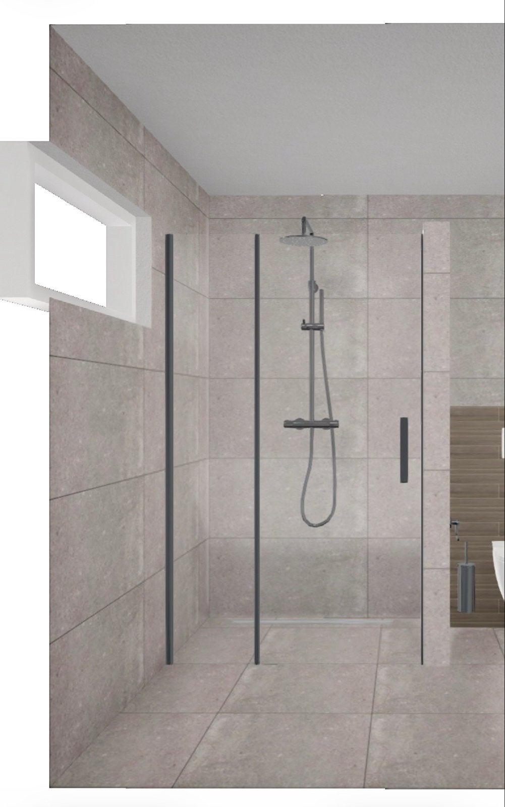 Moderne nieuwe douchdeur 120x200 (verkeerd besteld), Ophalen of Verzenden, Nieuw, Chroom, Douche