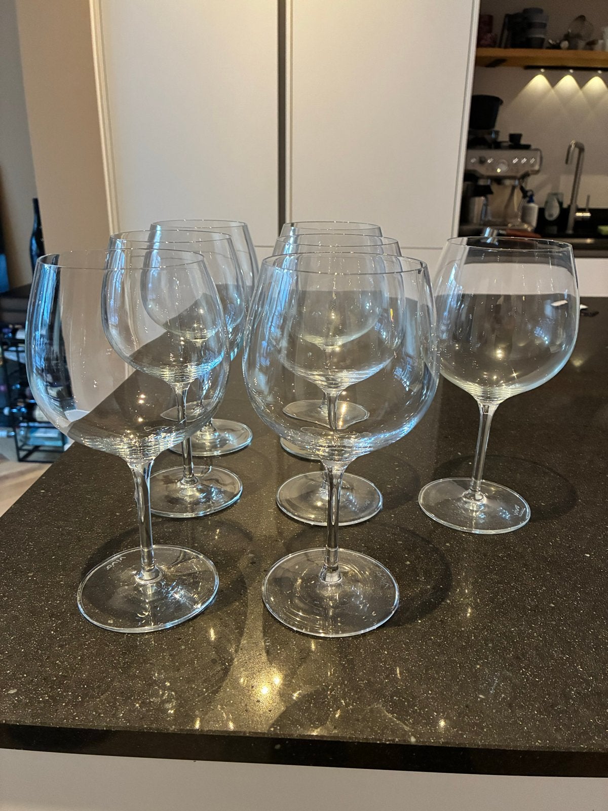 Set van 7 Gin Tonic glazen vivo, Ophalen, Zo goed als nieuw, Glas, Glas of Glazen