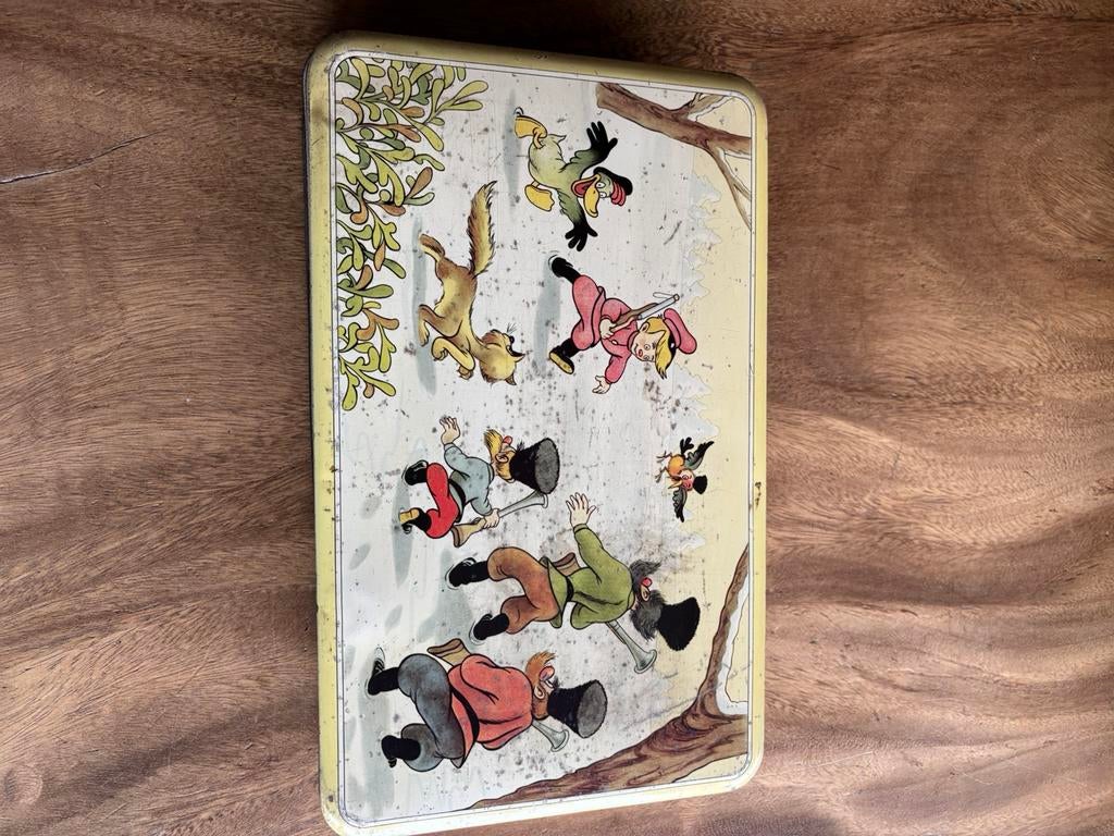 Walt Disney koektrommel Peter en de Wolf 1930, Ophalen of Verzenden, Gebruikt, Koek(jes), Overige merken