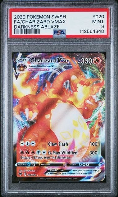 CHARIZARD VMAX #020 PSA 9, Hobby en Vrije tijd, Verzamelkaartspellen | Pokémon, Ophalen of Verzenden, Nieuw, Losse kaart