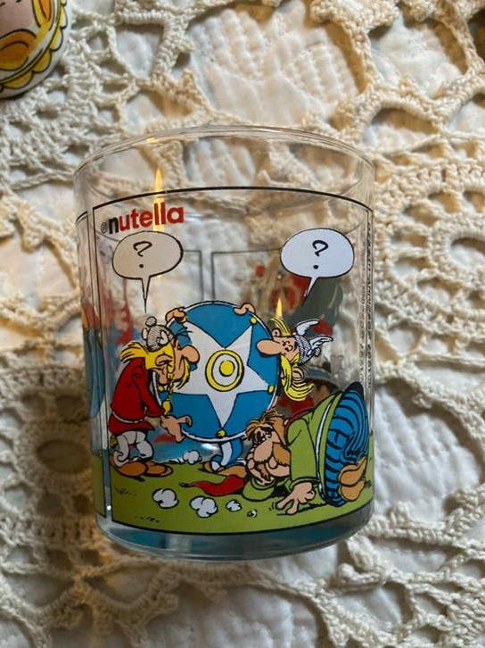 Vintage Nutella Asterix en Obelix glas, Verzamelen, Stripfiguren, Gebruikt, Ophalen of Verzenden